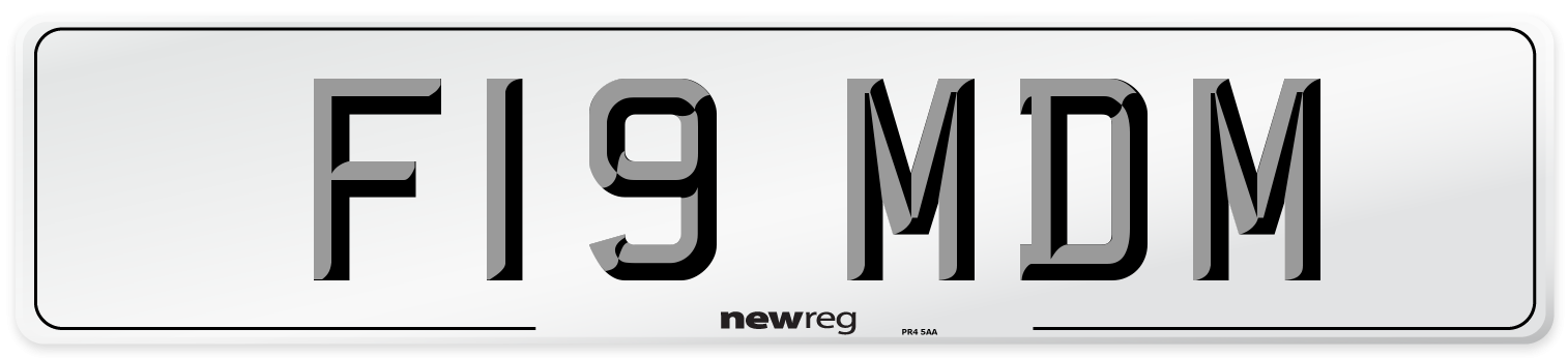 F19 MDM Number Plate from New Reg